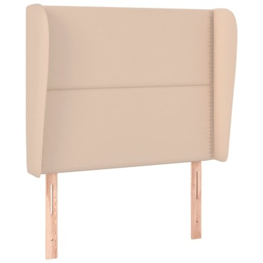 vidaXL Κεφαλάρι με Πτερύγια Καπουτσίνο 93x23x118/128cm Συνθ. Δέρμα 1 τεμ.