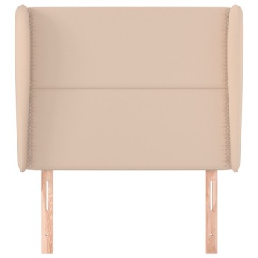 vidaXL Κεφαλάρι με Πτερύγια Καπουτσίνο 93x23x118/128cm Συνθ. Δέρμα 1 τεμ.