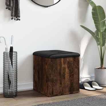 vidaXL Παγκάκι Αποθήκευσης Καπνιστή Δρυς 42x42x45cm από Επεξ. Ξύλο 1 τεμ.