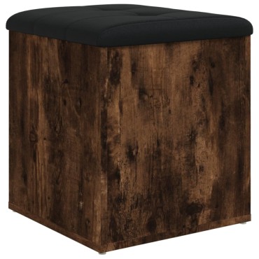 vidaXL Παγκάκι Αποθήκευσης Καπνιστή Δρυς 42x42x45cm από Επεξ. Ξύλο 1 τεμ.