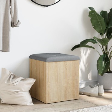 vidaXL Παγκάκι Αποθήκευσης Sonoma Δρυς 42x42x45cm Επεξεργασμένο Ξύλο 1 τεμ.