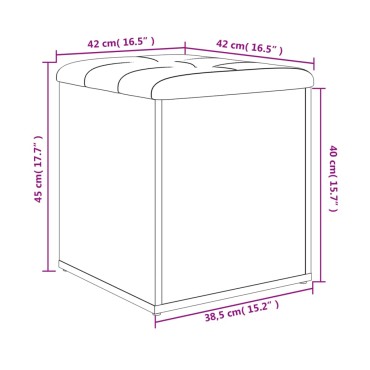 vidaXL Παγκάκι Αποθήκευσης Sonoma Δρυς 42x42x45cm Επεξεργασμένο Ξύλο 1 τεμ.