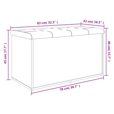 vidaXL Παγκάκι Αποθήκευσης Sonoma Δρυς 82x42x45cm Επεξεργασμένο Ξύλο 1 τεμ.