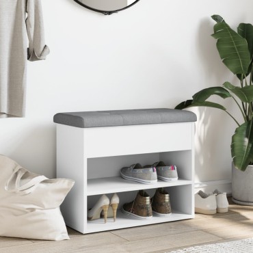 vidaXL Παπουτσοθήκη Λευκή 62x32x50cm από Επεξεργασμένο Ξύλο 1 τεμ.