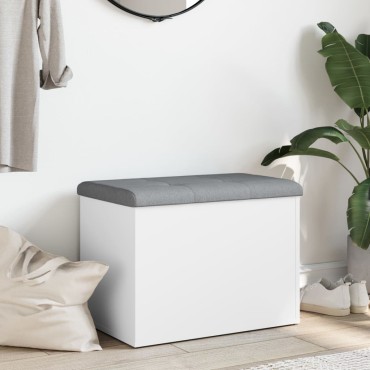 vidaXL Παγκάκι Αποθήκευσης Λευκό 62x42x45cm από Επεξεργ. Ξύλο 1 τεμ.