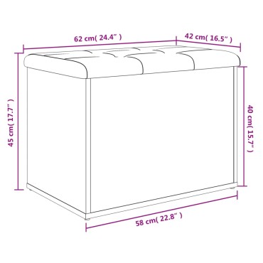 vidaXL Παγκάκι Αποθήκευσης Λευκό 62x42x45cm από Επεξεργ. Ξύλο 1 τεμ.