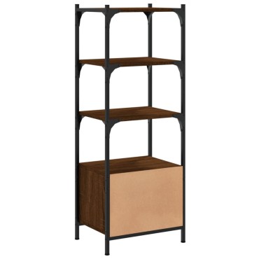 vidaXL Βιβλιοθήκη 3 Επιπέδων Καφέ Δρυς 41x30x109,5cm Επεξεργ. Ξύλο 1 τεμ.