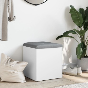 vidaXL Παγκάκι Αποθήκευσης Λευκό 42x42x45cm από Επεξεργ. Ξύλο 1 τεμ.