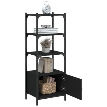 vidaXL Βιβλιοθήκη 3 Επιπέδων Μαύρη 41x30x109,5cm Επεξεργ. Ξύλο 1 τεμ.