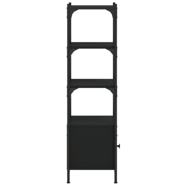 vidaXL Βιβλιοθήκη 3 Επιπέδων Μαύρη 41x30x109,5cm Επεξεργ. Ξύλο 1 τεμ.