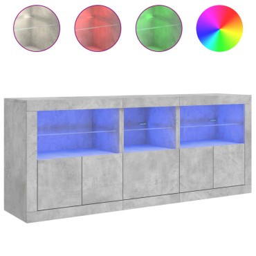 vidaXL Ντουλάπι με LED Γκρι Σκυροδέματος 162x37x67cm 1 τεμ.