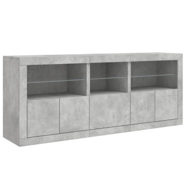 vidaXL Ντουλάπι με LED Γκρι Σκυροδέματος 162x37x67cm 1 τεμ.