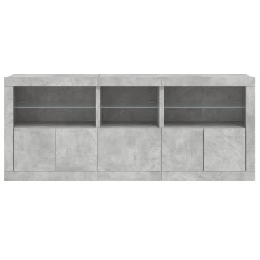 vidaXL Ντουλάπι με LED Γκρι Σκυροδέματος 162x37x67cm 1 τεμ.
