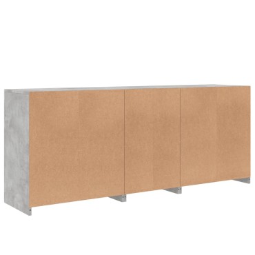 vidaXL Ντουλάπι με LED Γκρι Σκυροδέματος 162x37x67cm 1 τεμ.