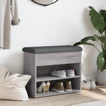 vidaXL Παπουτσοθήκη Γκρι Sonoma 62x32x50cm από Επεξεργασμένο Ξύλο 1 τεμ.