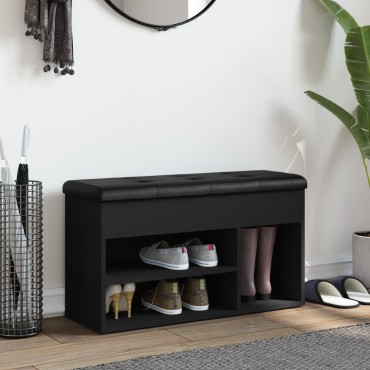 vidaXL Παπουτσοθήκη Μαύρη 82x32x45,5cm από Επεξεργασμένο Ξύλο 1 τεμ.