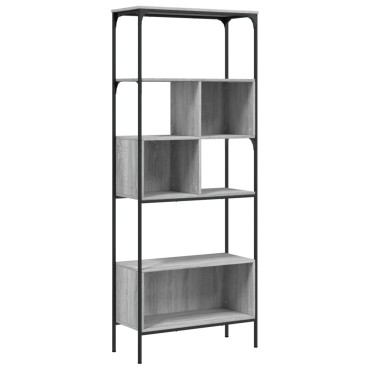 vidaXL Βιβλιοθήκη 5 Επιπέδων Γκρι Sonoma 76x33x188,5cm Επεξεργ. Ξύλο 1 τεμ.