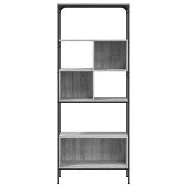vidaXL Βιβλιοθήκη 5 Επιπέδων Γκρι Sonoma 76x33x188,5cm Επεξεργ. Ξύλο 1 τεμ.