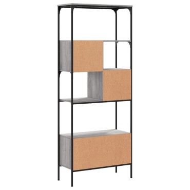 vidaXL Βιβλιοθήκη 5 Επιπέδων Γκρι Sonoma 76x33x188,5cm Επεξεργ. Ξύλο 1 τεμ.