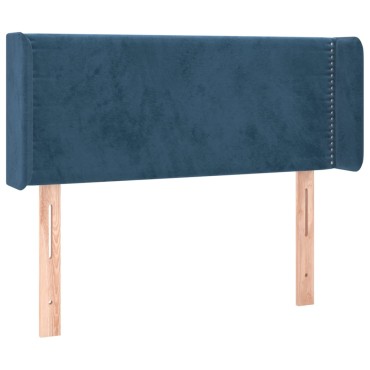 vidaXL Κεφαλάρι με Πτερύγια Σκούρο Μπλε 103x16x78/88cm Βελούδινο 1 τεμ.