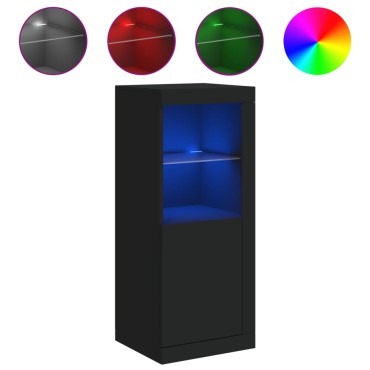 vidaXL Μπουφές με Φώτα LED Μαύρος 41x37x100cm 1 τεμ.