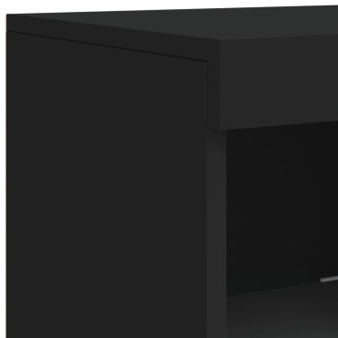 vidaXL Μπουφές με Φώτα LED Μαύρος 41x37x100cm 1 τεμ.