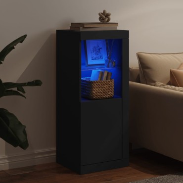 vidaXL Μπουφές με Φώτα LED Μαύρος 41x37x100cm 1 τεμ.
