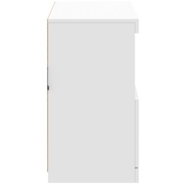 vidaXL Μπουφές με Φώτα LED Λευκός 81x37x67cm 1 τεμ.