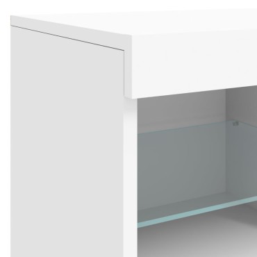 vidaXL Μπουφές με Φώτα LED Λευκός 81x37x67cm 1 τεμ.