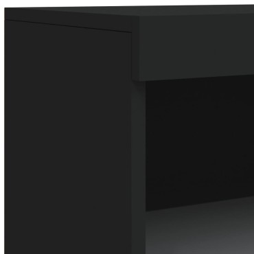 vidaXL Μπουφές με Φώτα LED Μαύρος 60,5x37x100cm 1 τεμ.