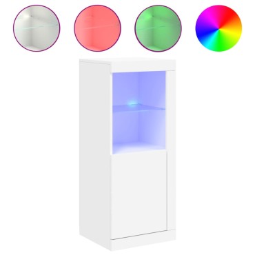 vidaXL Μπουφές με Φώτα LED Λευκός 41x37x100cm 1 τεμ.