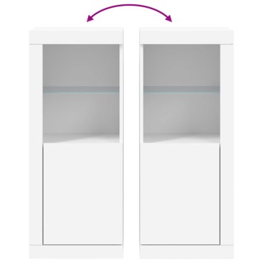 vidaXL Μπουφές με Φώτα LED Λευκός 41x37x100cm 1 τεμ.