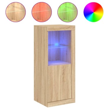 vidaXL Μπουφές με Φώτα LED Sonoma Δρυς 41x37x100cm 1 τεμ.