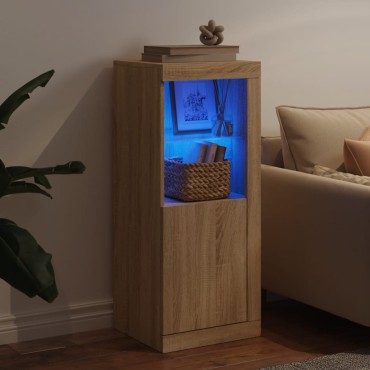vidaXL Μπουφές με Φώτα LED Sonoma Δρυς 41x37x100cm 1 τεμ.