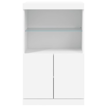 vidaXL Μπουφές με Φώτα LED Λευκός 60,5x37x100cm 1 τεμ.