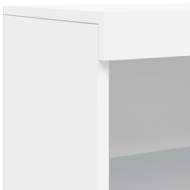 vidaXL Μπουφές με Φώτα LED Λευκός 60,5x37x100cm 1 τεμ.