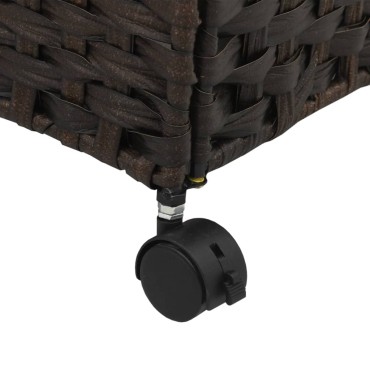 vidaXL Καλάθι Άπλυτων με Τροχούς Σκούρο Καφέ 60x35x60,5 εκ. από Ρατάν