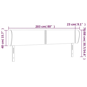 vidaXL Κεφαλάρι με Πτερύγια Κρεμ 203x23x78/88cm Υφασμάτινο 1 τεμ.