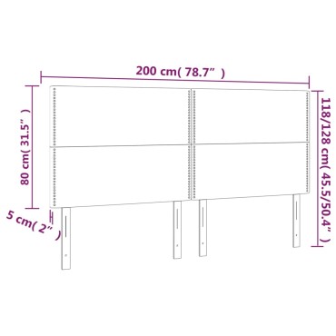 vidaXL Κεφαλάρι Μπλε 200x5x118/128cm Ύφασμα 1 τεμ.