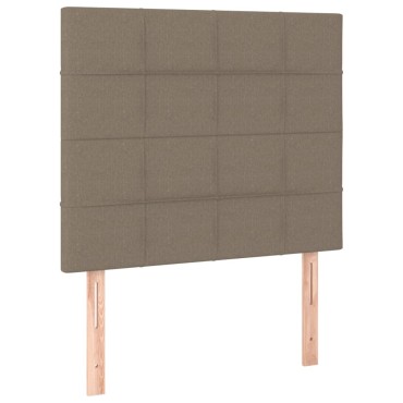 vidaXL Κρεβάτι Boxspring με Στρώμα Taupe 90x190 εκ.Υφασμάτινο