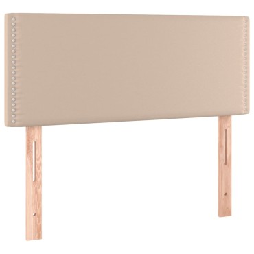 vidaXL Κρεβάτι Boxspring Στρώμα&LED Καπουτσίνο 80x200 εκ. Συνθ. Δέρμα