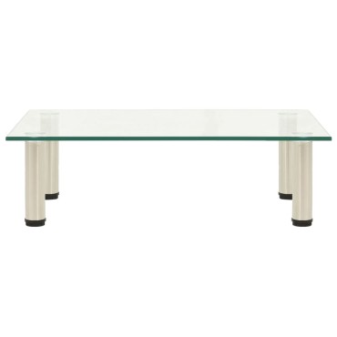 322763 vidaXL TV Stand Transparent 60x35x17cm Tempered Glass