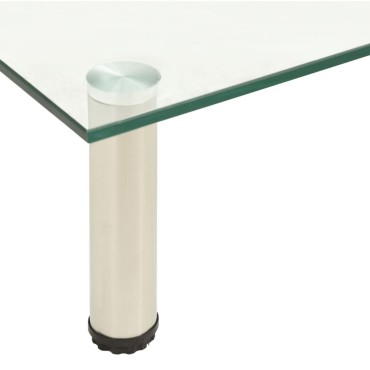 322763 vidaXL TV Stand Transparent 60x35x17cm Tempered Glass