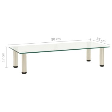 vidaXL Βάση Τηλεόρασης Αμμοβολισμένη 80x35x17cm από Ψημένο Γυαλί