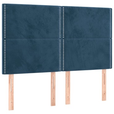 vidaXL Κεφαλάρια Κρεβατιού 4 τεμ. Σκ. Μπλε 72x5x78/88cm Βελούδινα