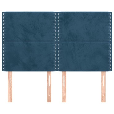 vidaXL Κεφαλάρια Κρεβατιού 4 τεμ. Σκ. Μπλε 72x5x78/88cm Βελούδινα