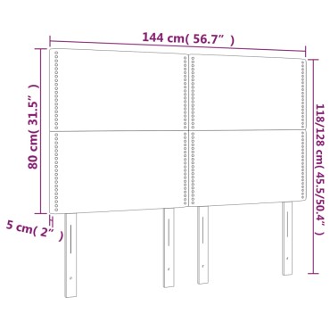 vidaXL Κεφαλάρια Κρεβατιού 4 τεμ. Σκ. Μπλε 72x5x78/88cm Βελούδινα