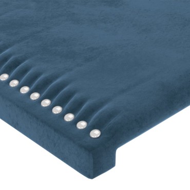 vidaXL Κεφαλάρι με Πτερύγια Σκούρο Μπλε 147x16x118/128cm Βελούδινο 1 τεμ.