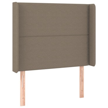 vidaXL Κρεβάτι Boxspring με Στρώμα & LED Taupe 90x190 εκ. Υφασμάτινο