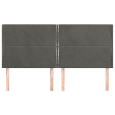vidaXL Κεφαλάρια Κρεβατιού 4 τεμ. Σκ. Γκρι 80x5x78/88cm Βελούδινο